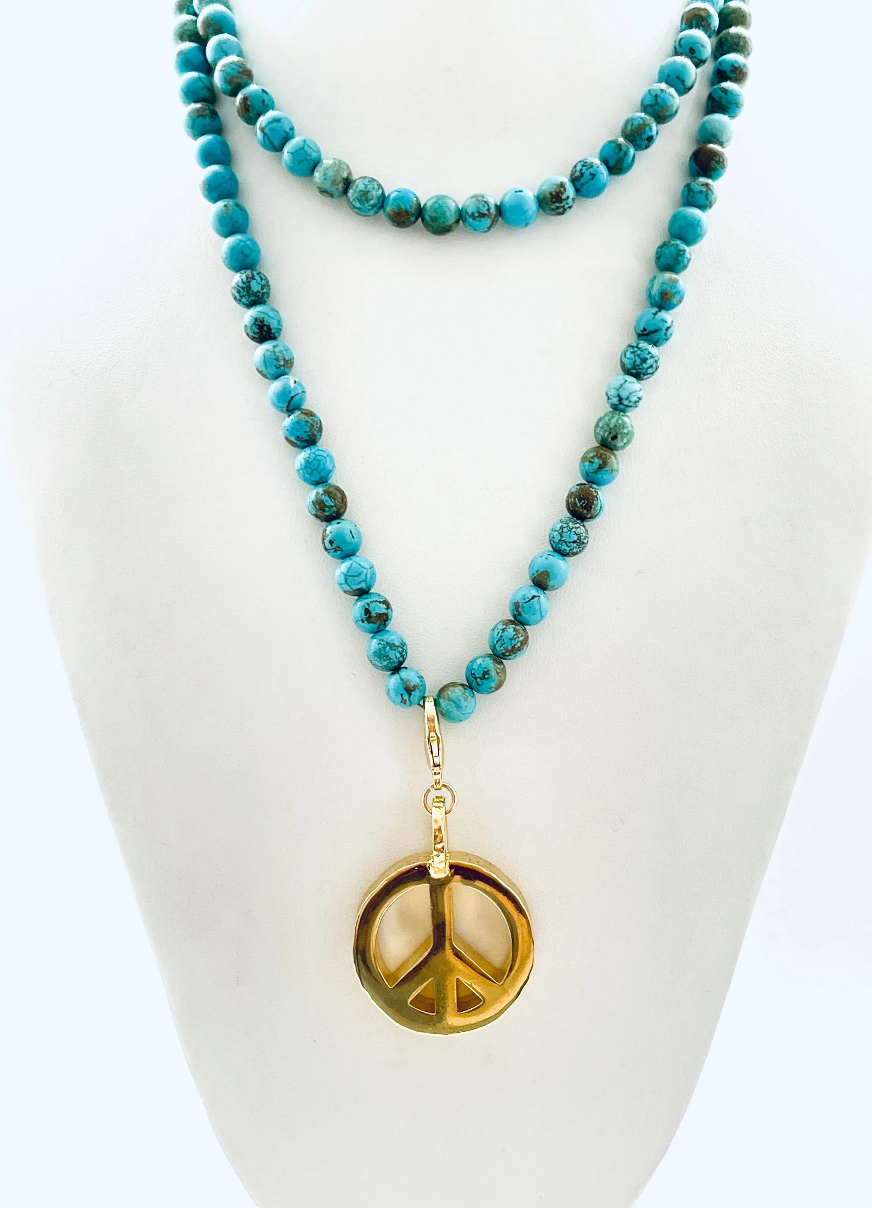 Peace Necklace with Turquoise Beads