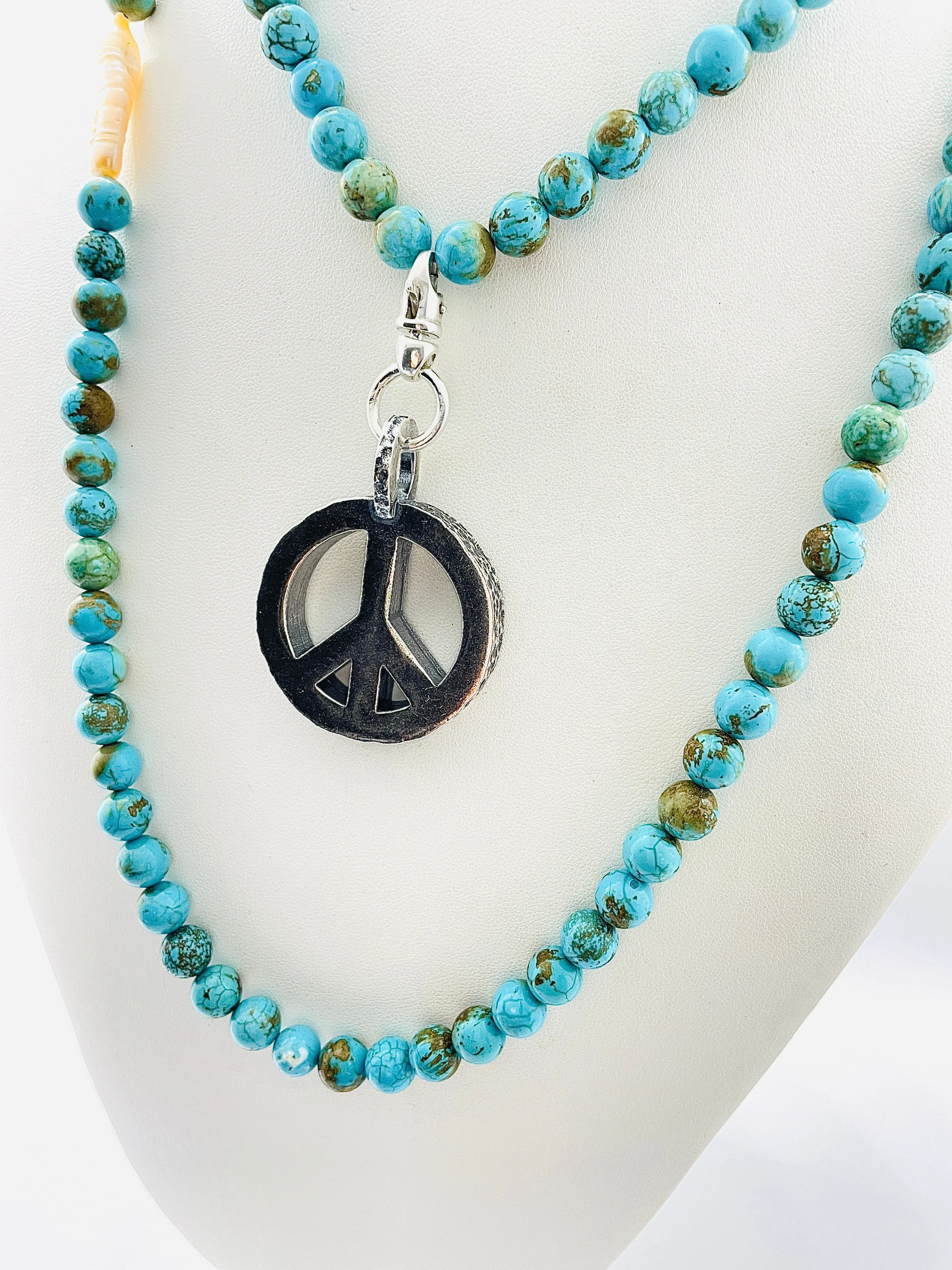 Peace Necklace with Turquoise Beads