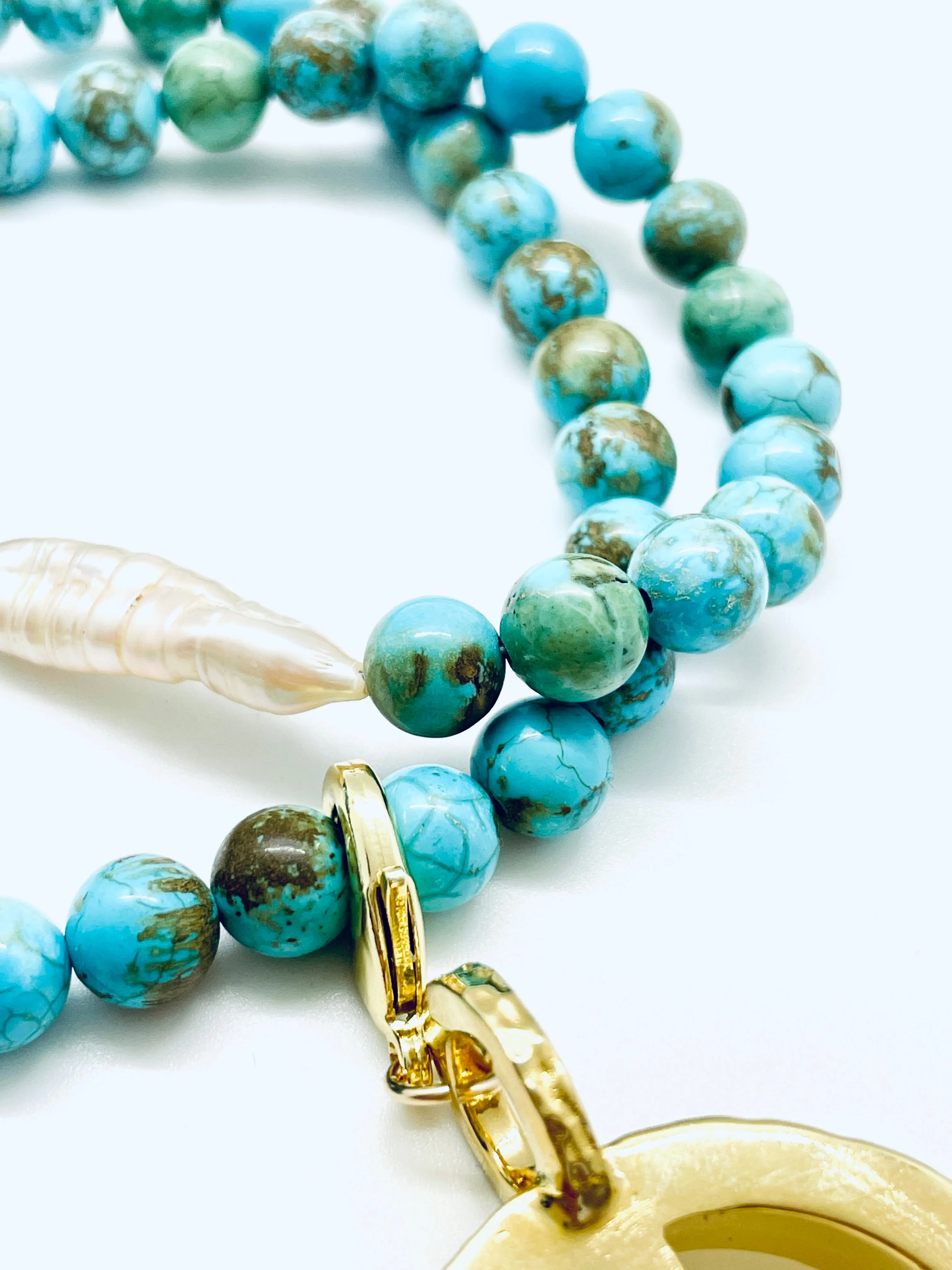 Peace Necklace with Turquoise Beads