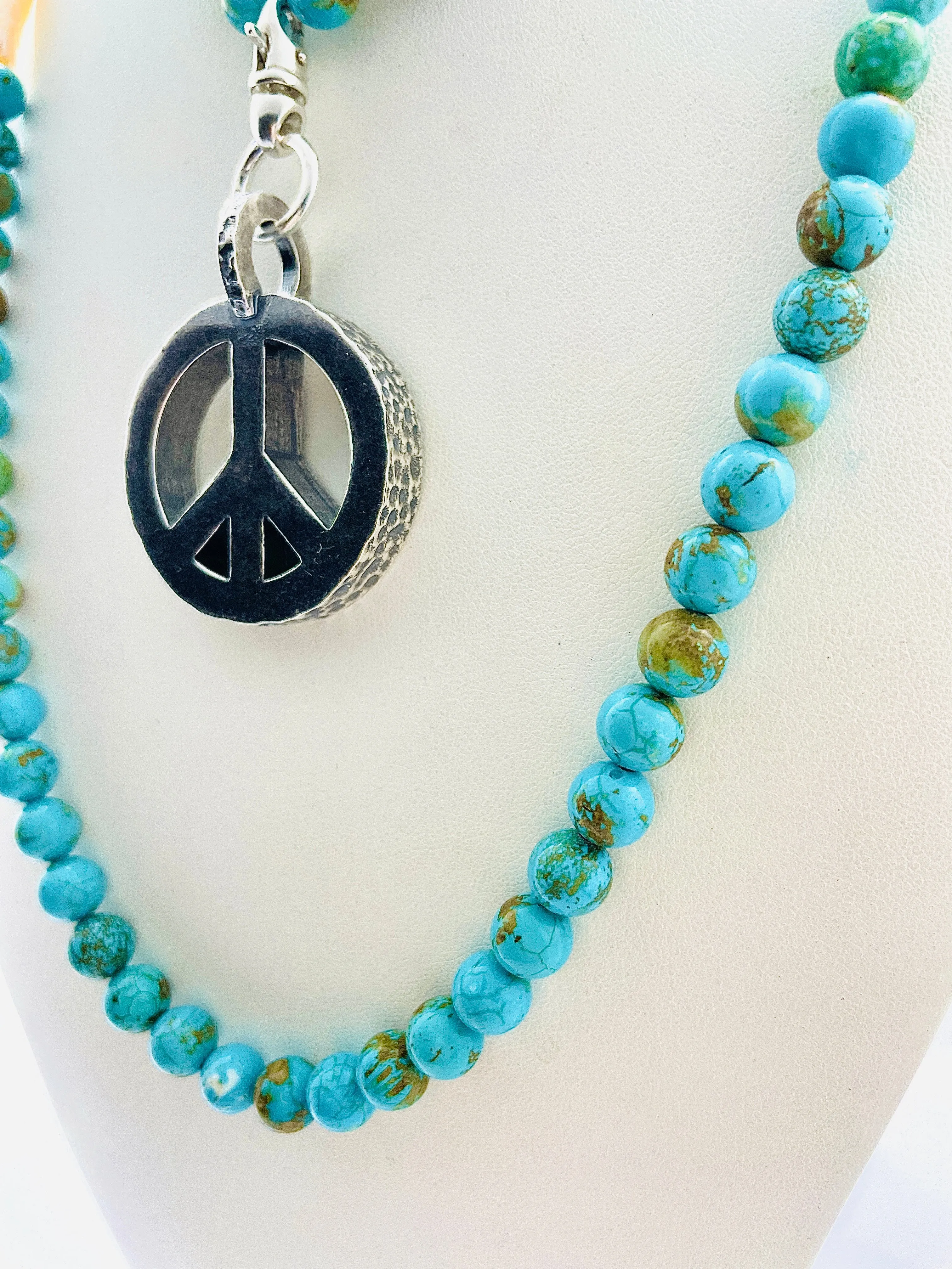 Peace Necklace with Turquoise Beads