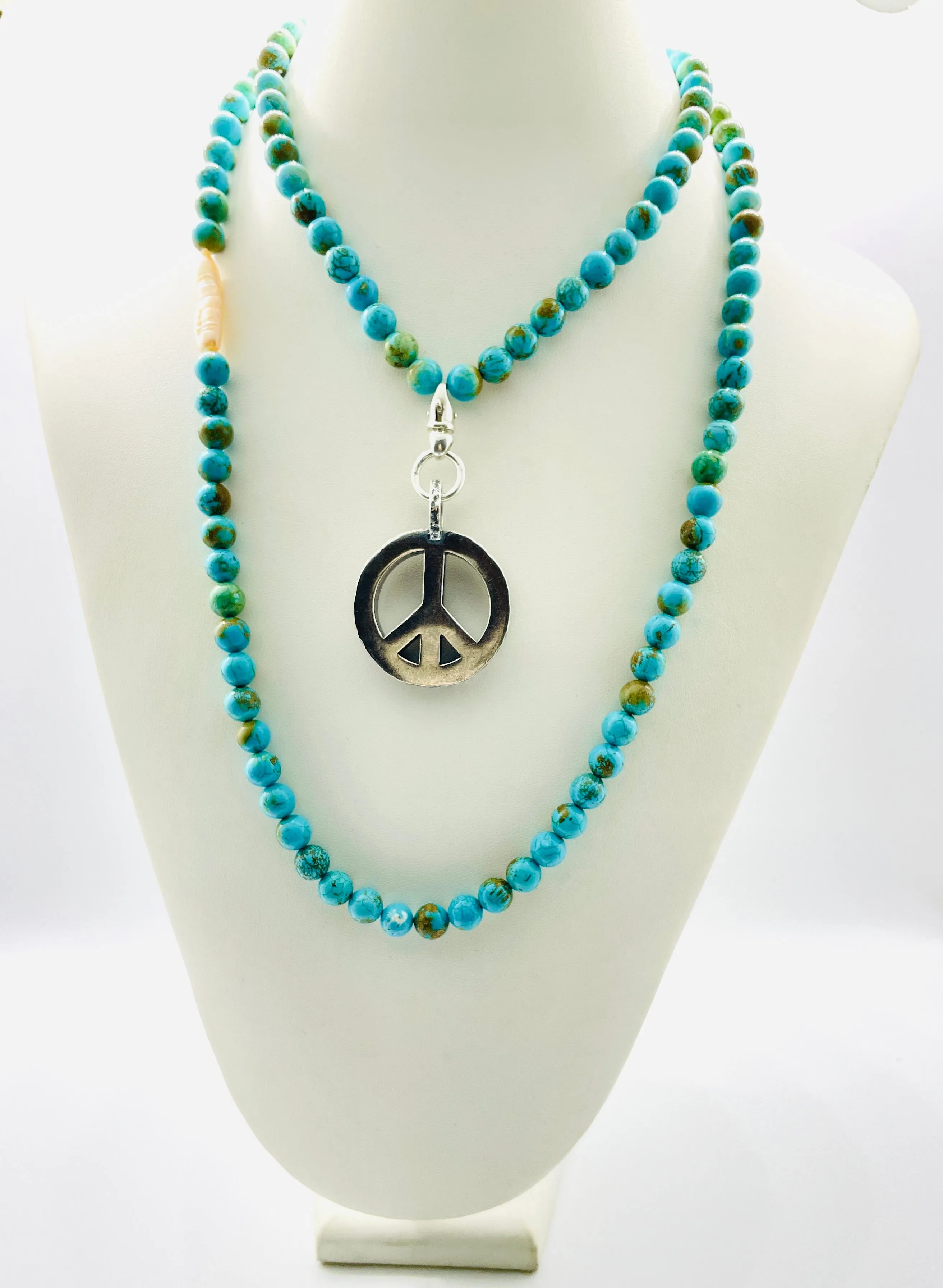 Peace Necklace with Turquoise Beads