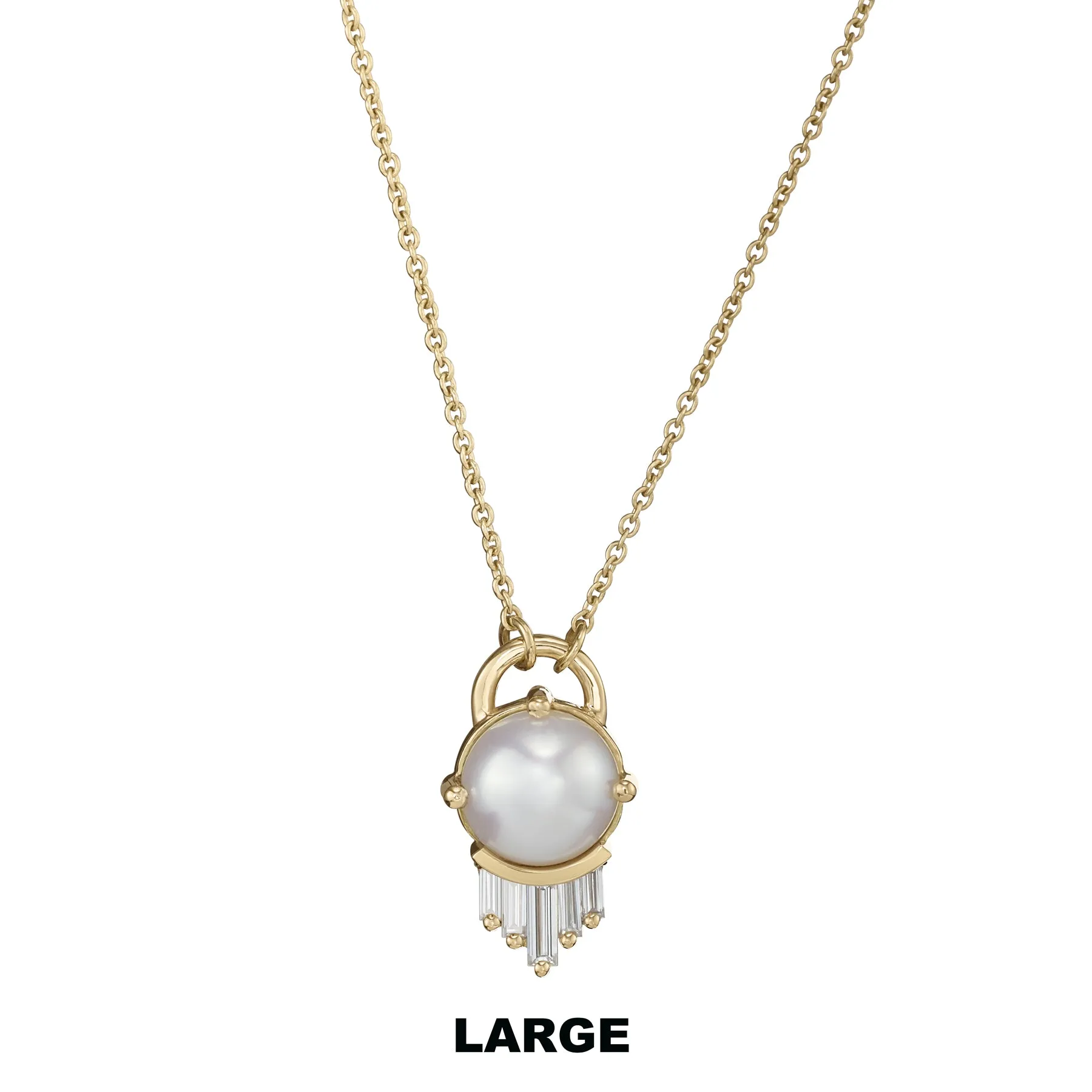 Pearl and Diamond Necklace in Solid Gold