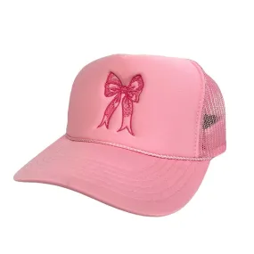 Pink Bow Foam Trucker