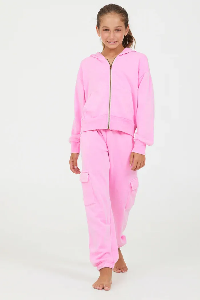 Pink Cargo Jogger Sweatpants