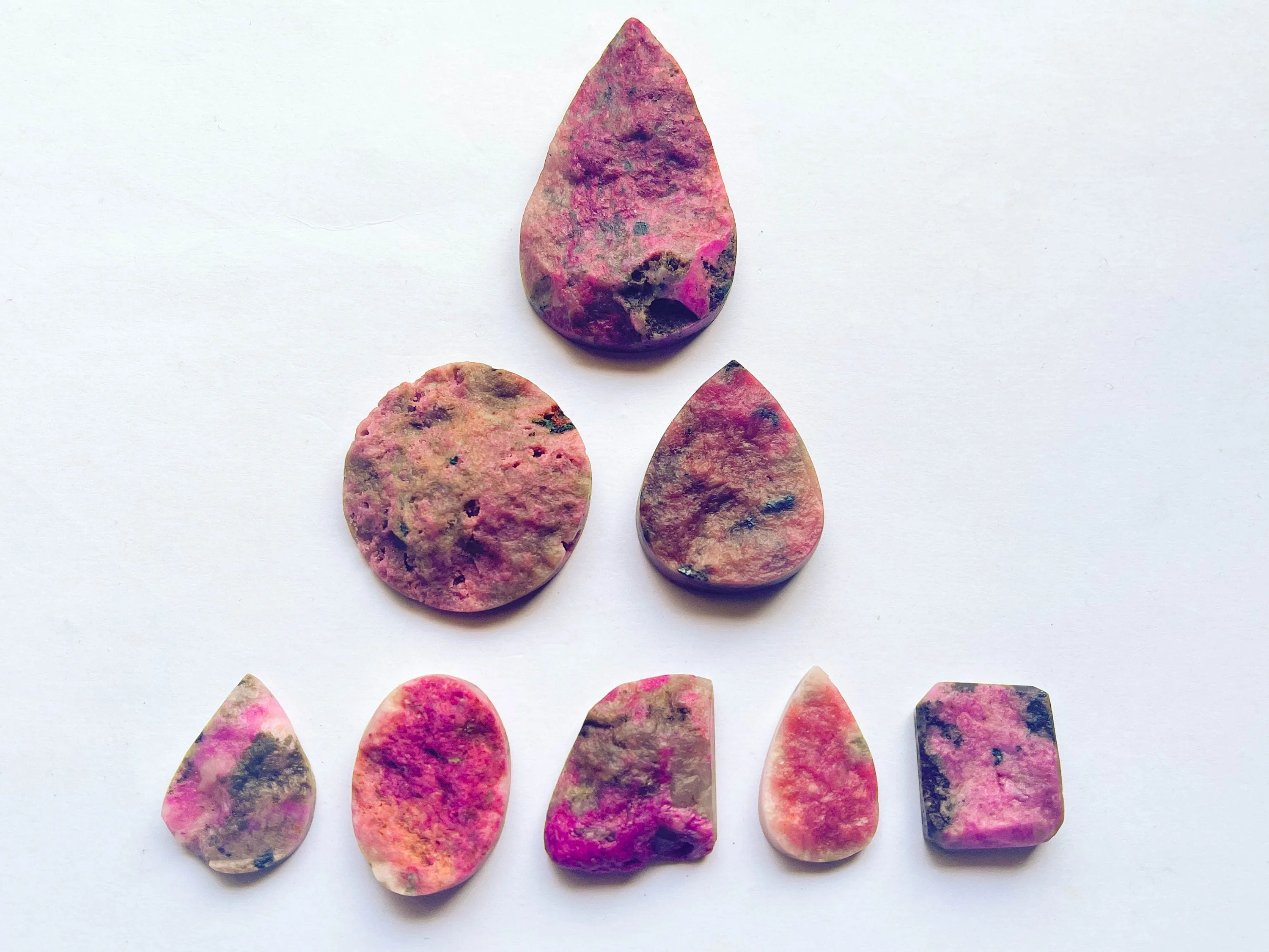 pink cobalto calcite Druzy Cabochons