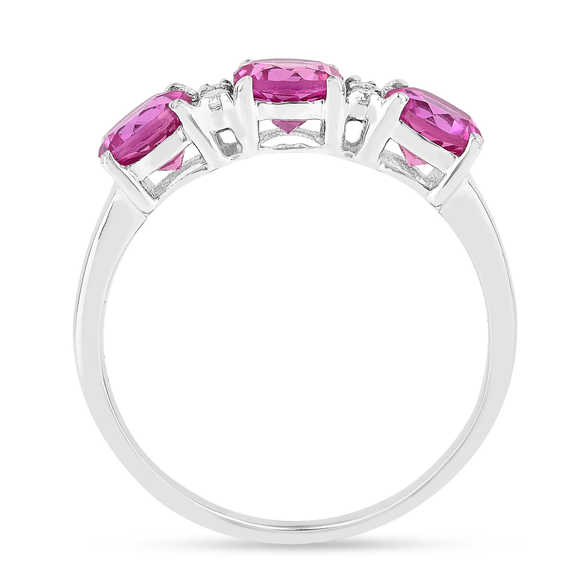 Pink Sapphire Three Stone Ring