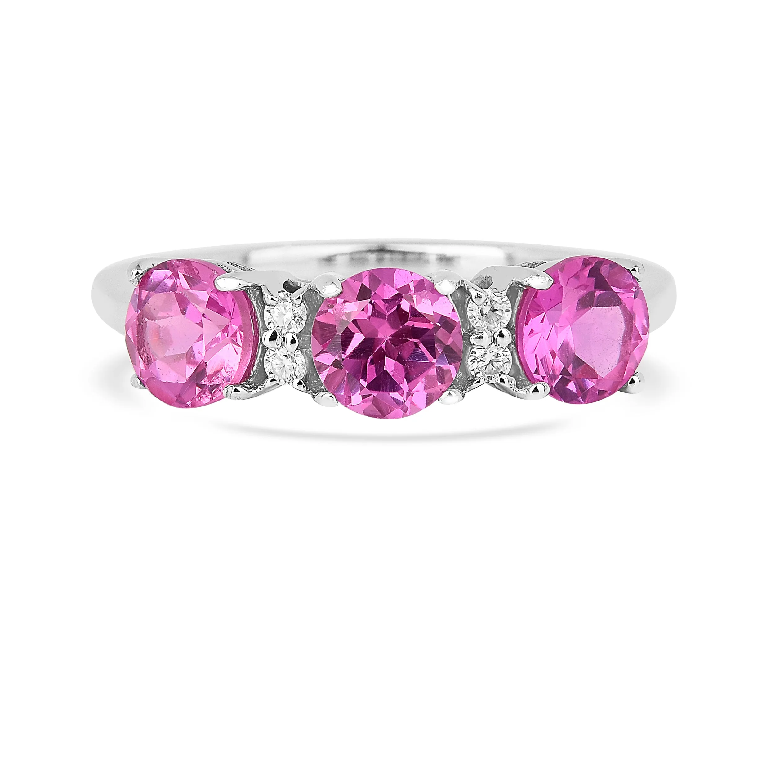 Pink Sapphire Three Stone Ring