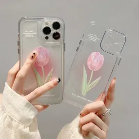 Pink Tulip Flower Phone Cases For iPhone