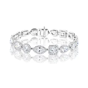 Promise 21 Carat Combine Mix Shape Diamond Bracelet in Platinum