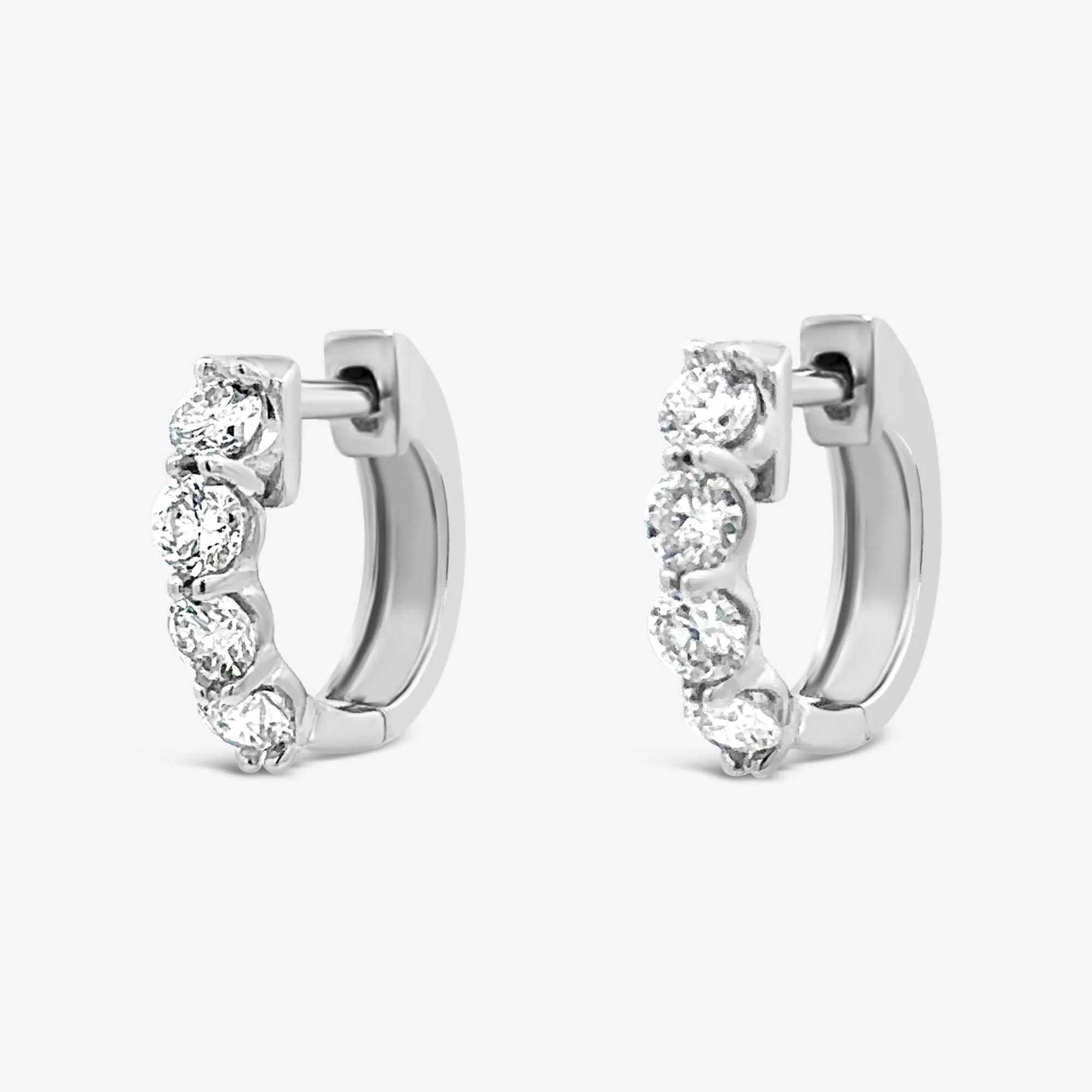 Prong Set 0.70CT Huggie Earrings