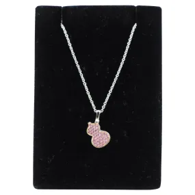 Qeelin 18k White Gold Pink Diamond Petite Wulu Pendant Necklace