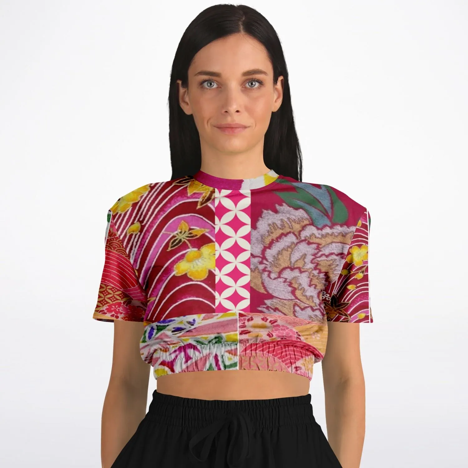 Queen Lili'uokalani Short Sleeve Cropped Eco-Poly Sweater