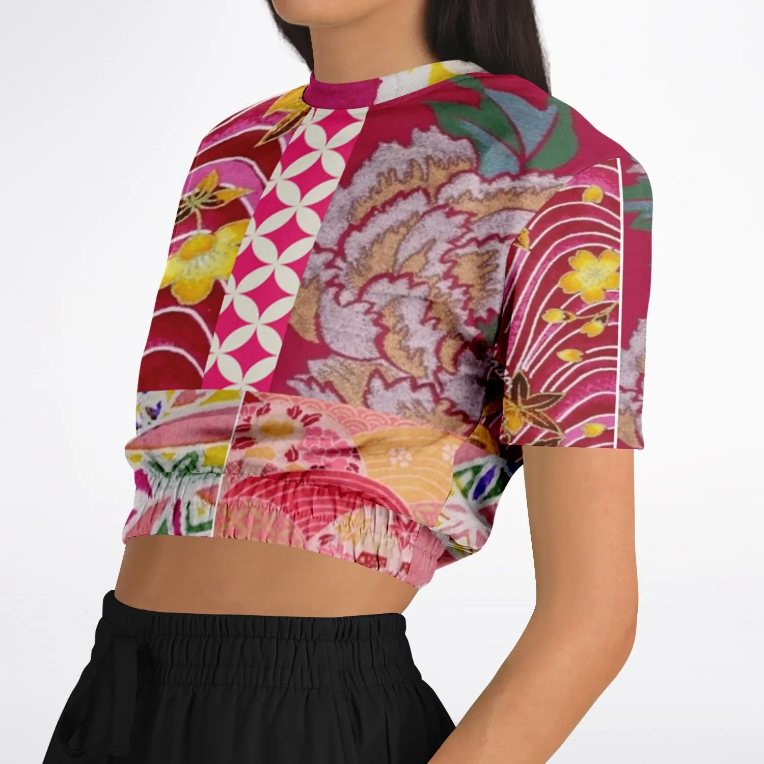 Queen Lili'uokalani Short Sleeve Cropped Eco-Poly Sweater