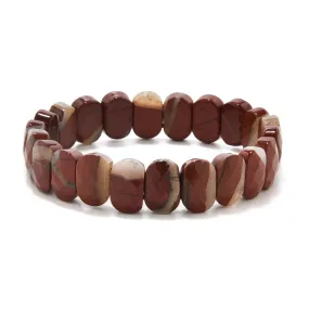 Red Jasper Gemstone 14mm Beads Elastic Bracelet