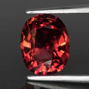 Red Spinel | natural, orangish red color, cushion cut *9.1x7.4 mm, 2.4ct