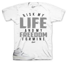 Retro 2 Cement Grey Shirt - My Life - White