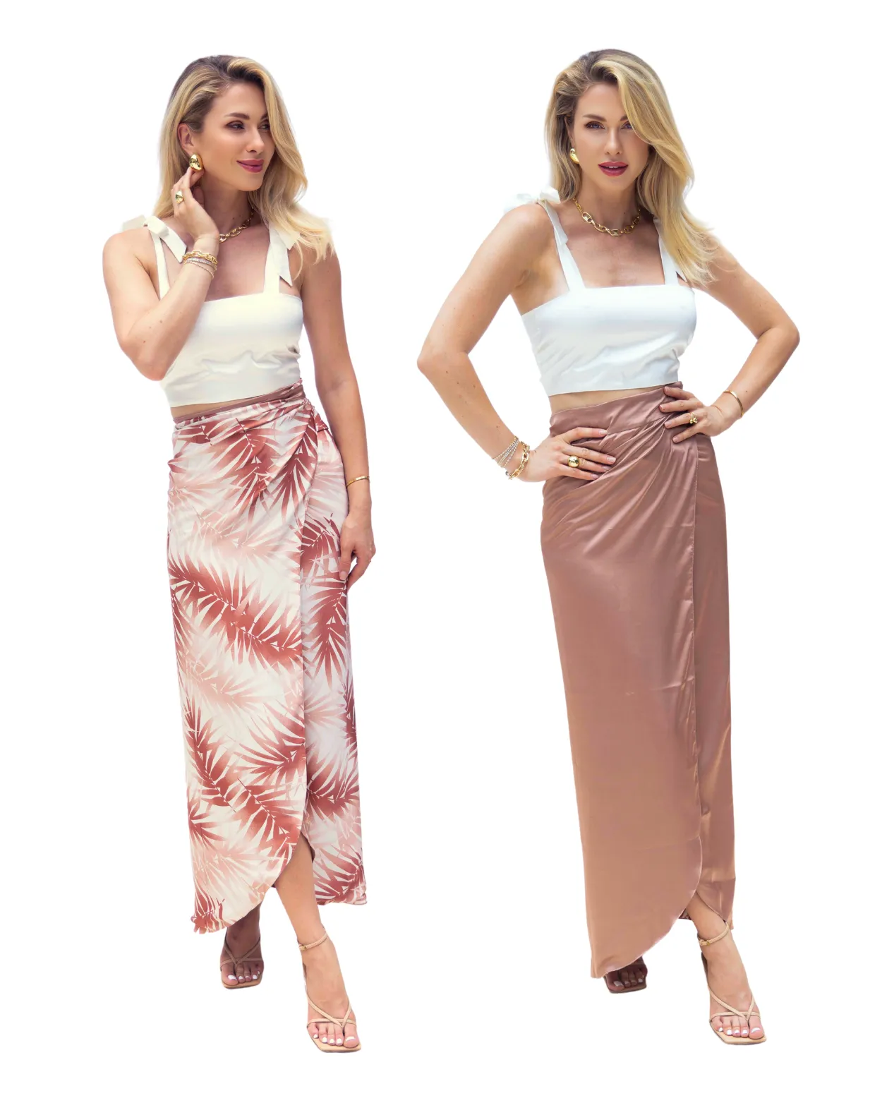 Reversible Wrap Skirt - Satin