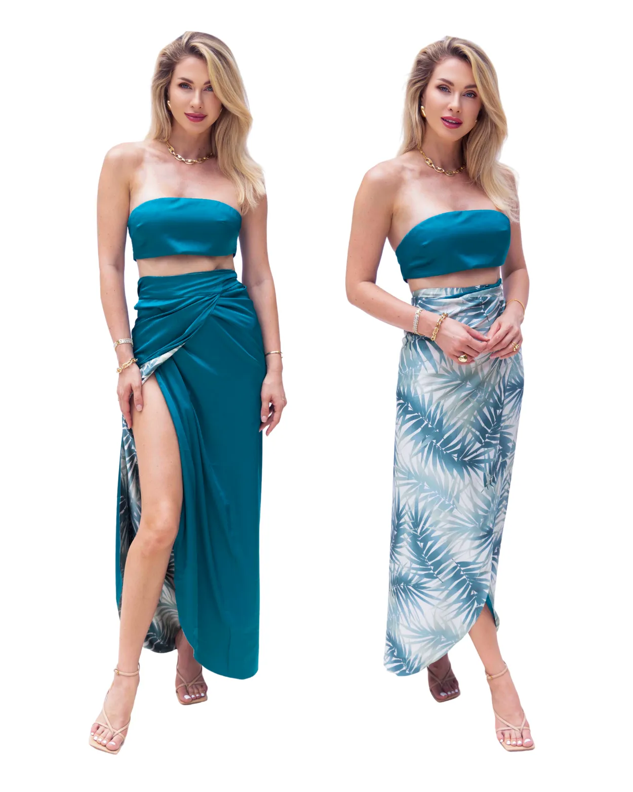 Reversible Wrap Skirt - Satin