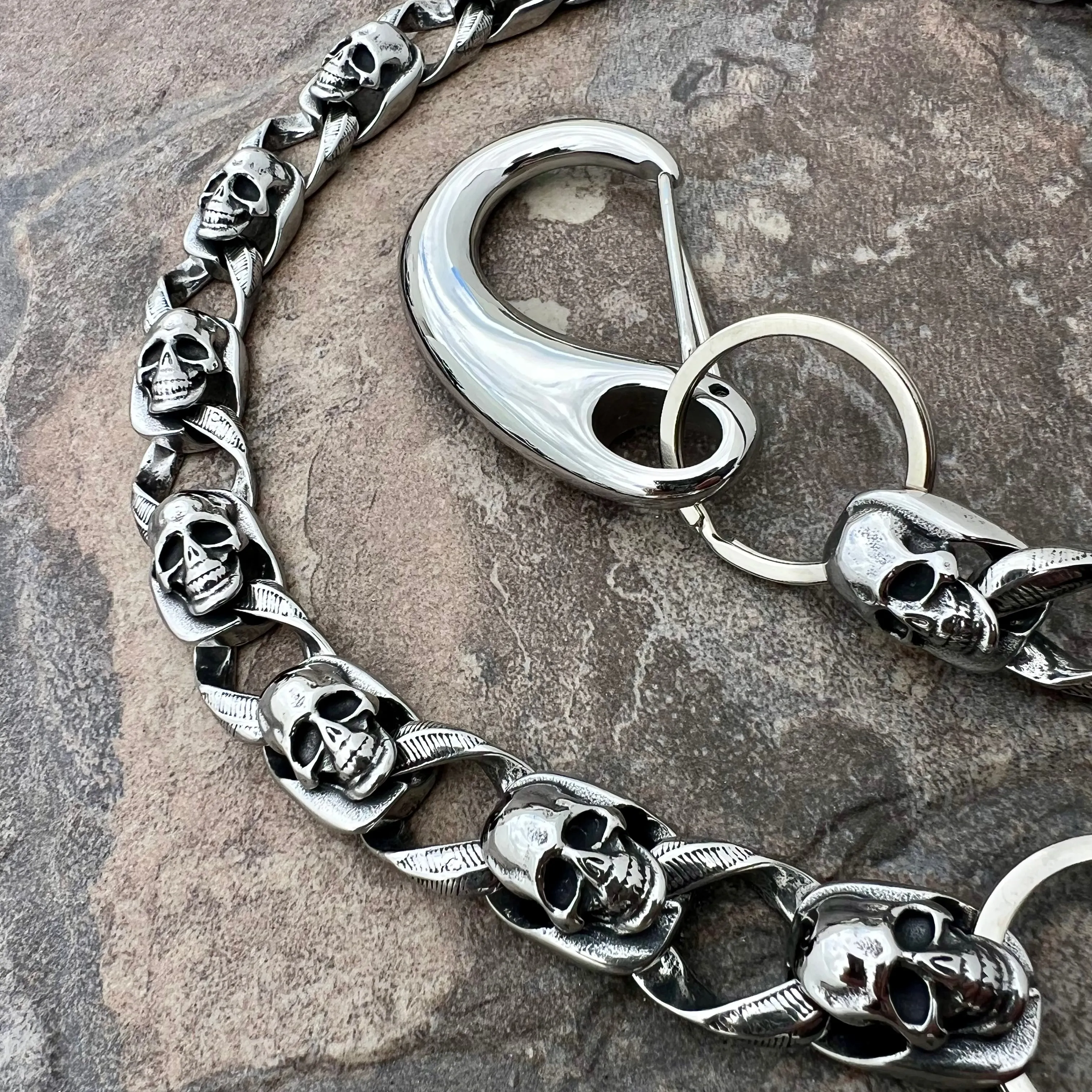 Road Warrior Wallet Chain 3/4 - W/ Sanity’s Polished Hook Clip - WC79