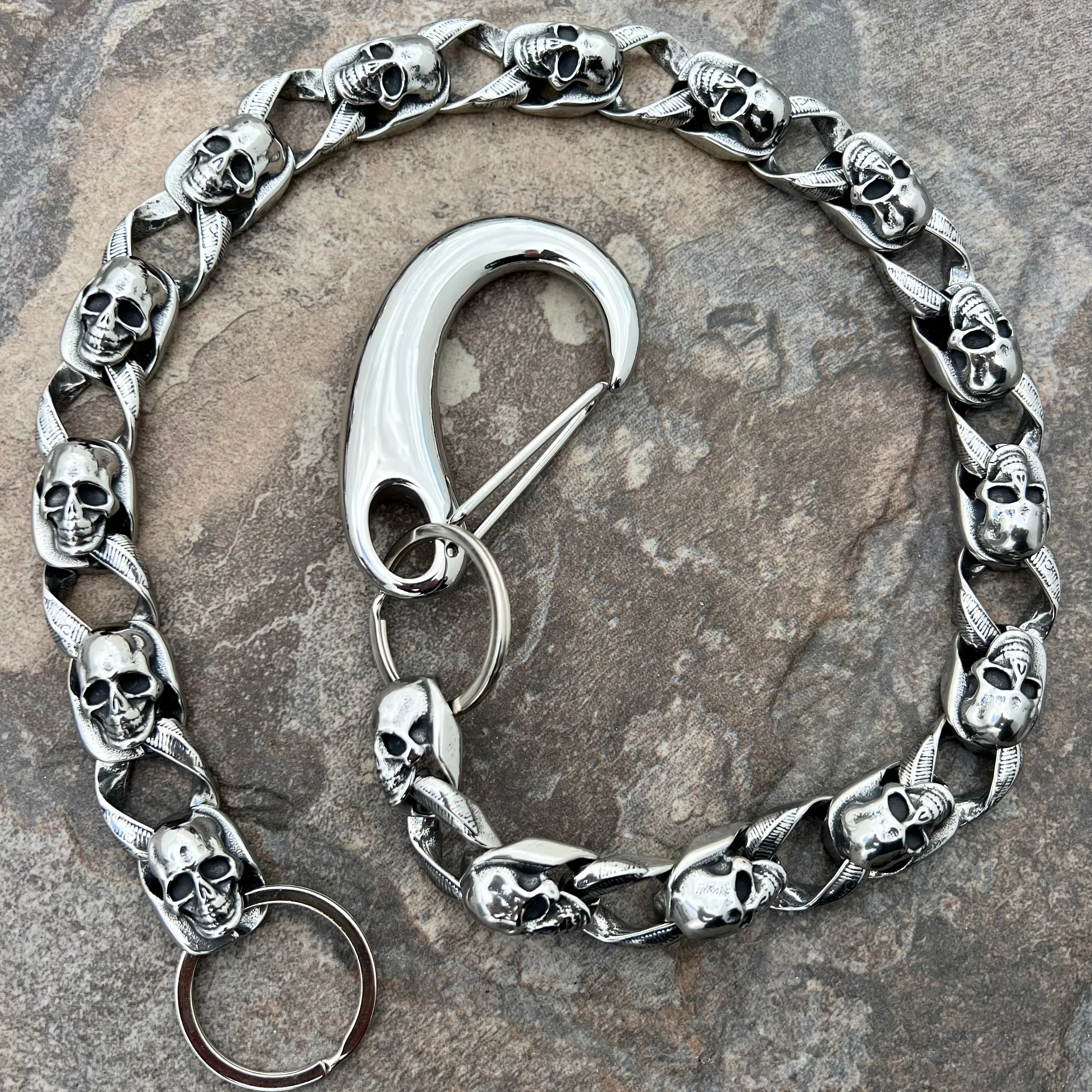 Road Warrior Wallet Chain 3/4 - W/ Sanity’s Polished Hook Clip - WC79