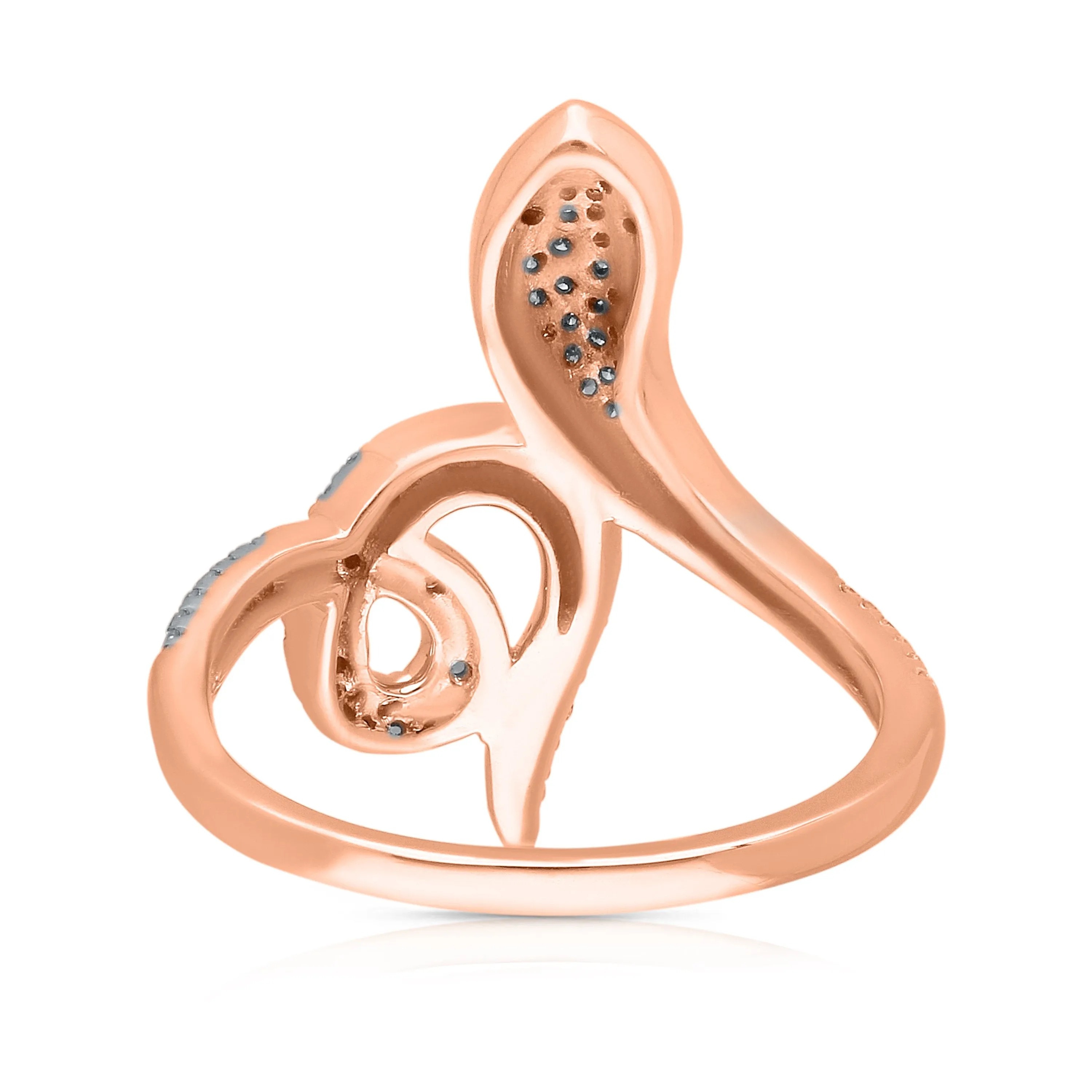 Rose Gold Coco & White Diamond Snake Ring