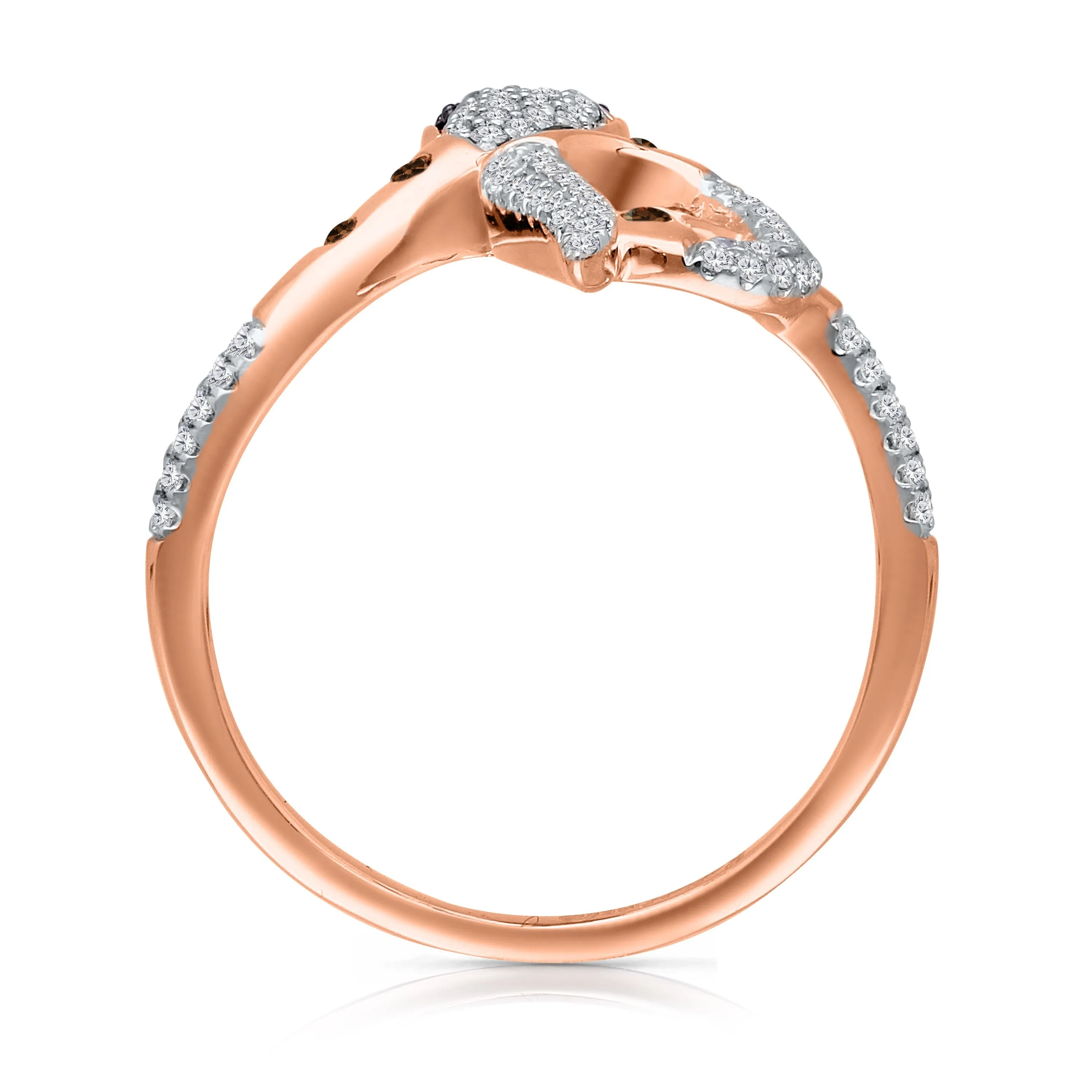 Rose Gold Coco & White Diamond Snake Ring