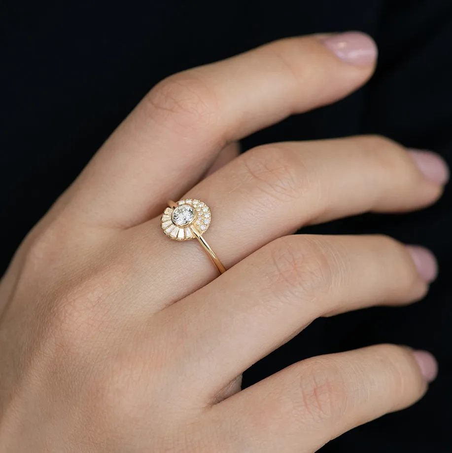 Round Diamond Cluster Engagement Ring