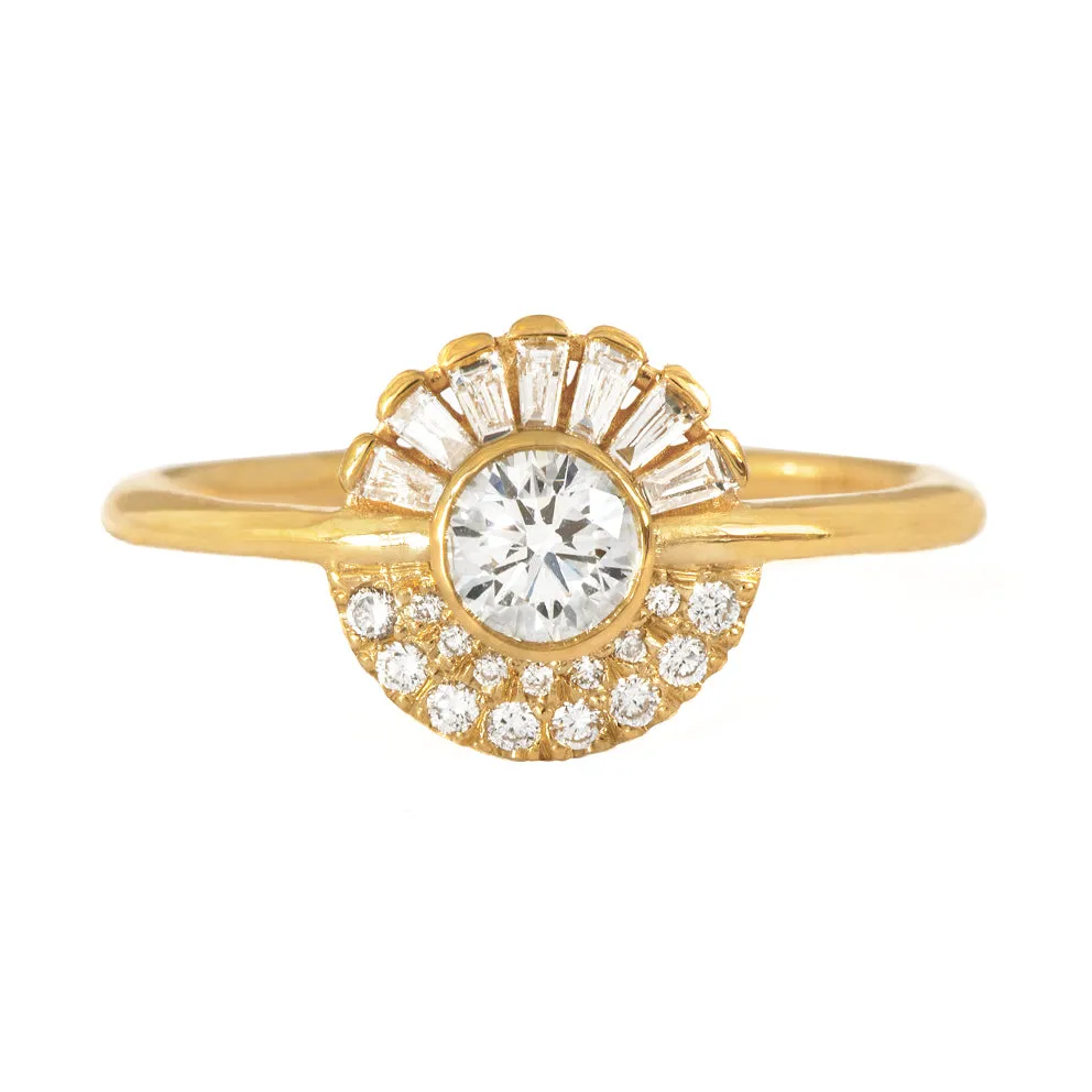 Round Diamond Cluster Engagement Ring