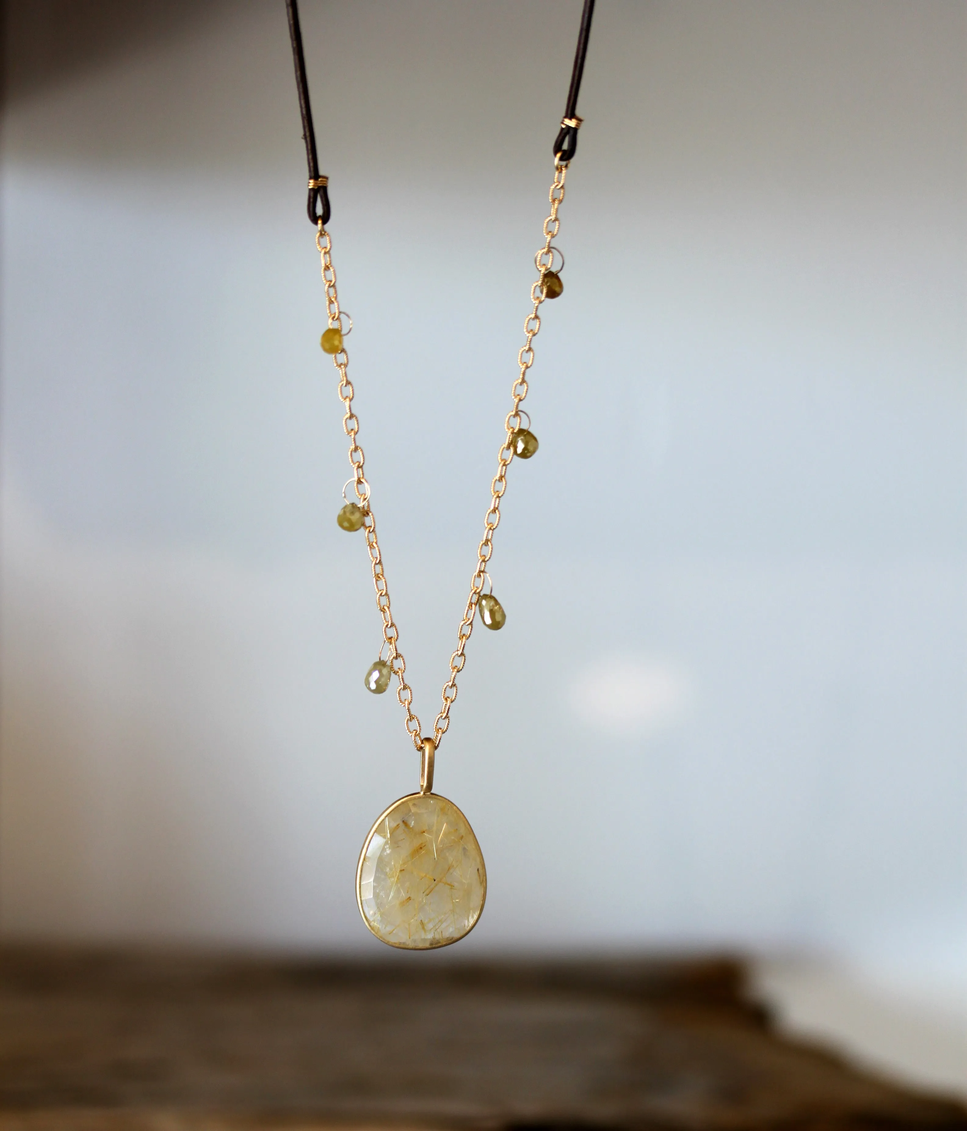 Rutliated Quartz Bohemian Necklace