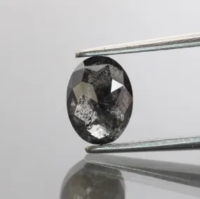 Salt & Pepper diamond | natural, oval cut 8x6mm, 1.35ct