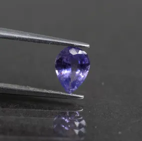 Sapphire | natural, purple, pear cut 7x5 mm, SI 0.8ct