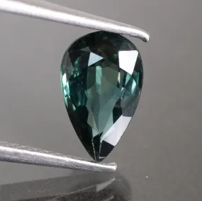 Sapphire teal | IGI certified | natural, bluish green, pear cut *9x5.5 mm, VS 1.43 ct