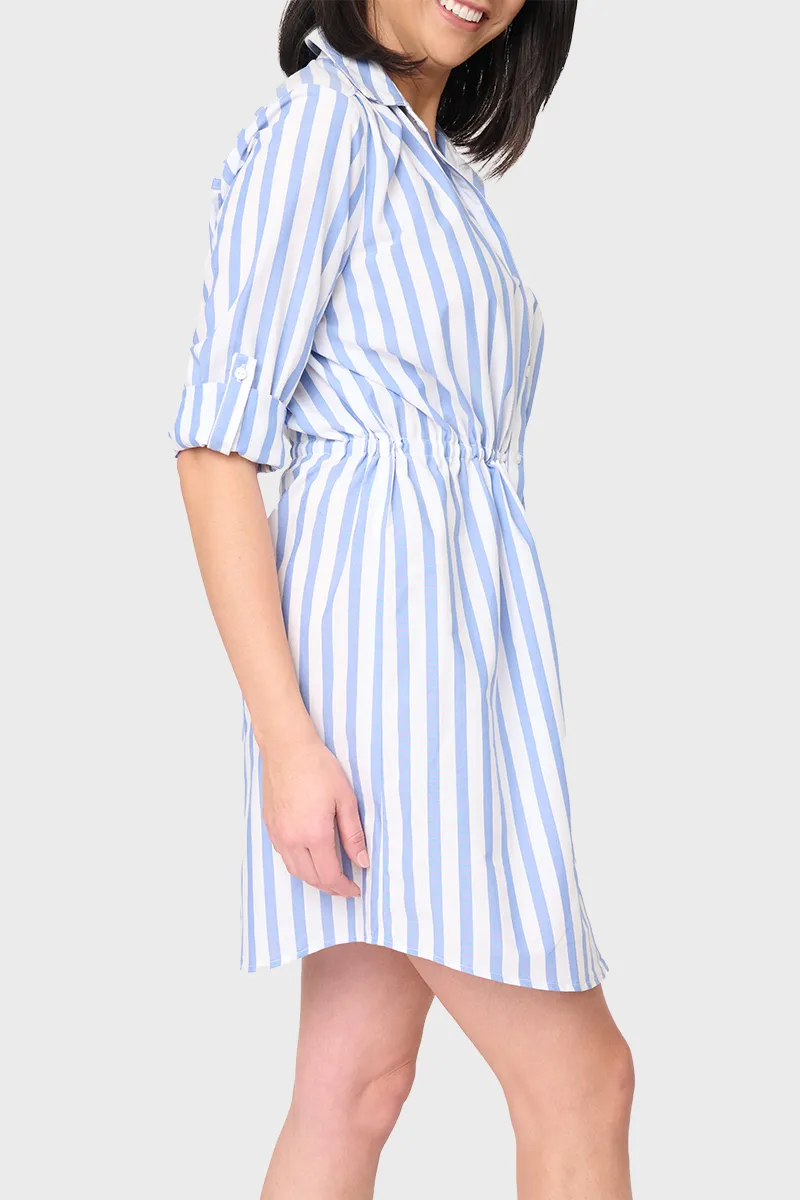 Shirtdress With Drawstring Waist