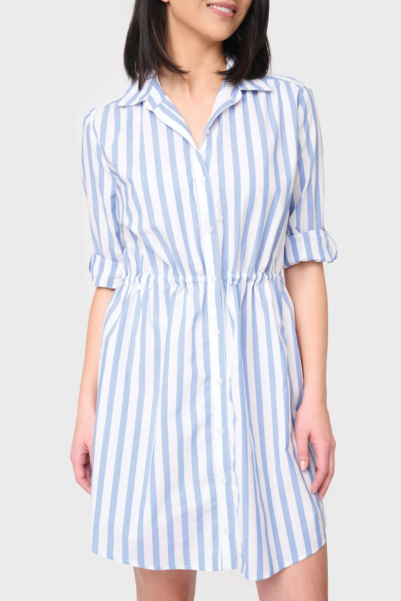 Shirtdress With Drawstring Waist