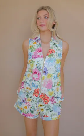 show me your mumu: reno romper - ivory botanical floral