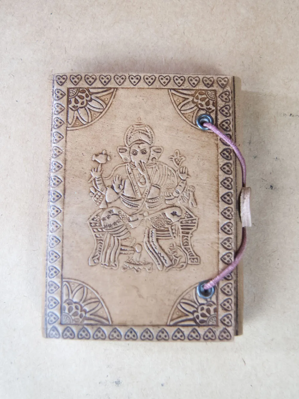 Small Antique Finished rice paper Leather Journal