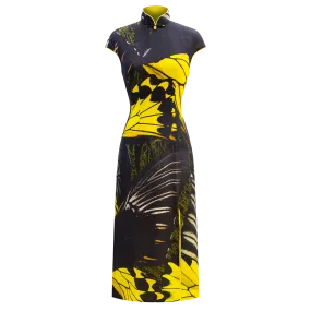 SPARKLE BY KAREN CHAN x Fung Yuen Butterfly Reserve【GOLDEN BIRDWING】100% Silk Cheongsam (金裳鳳蝶)