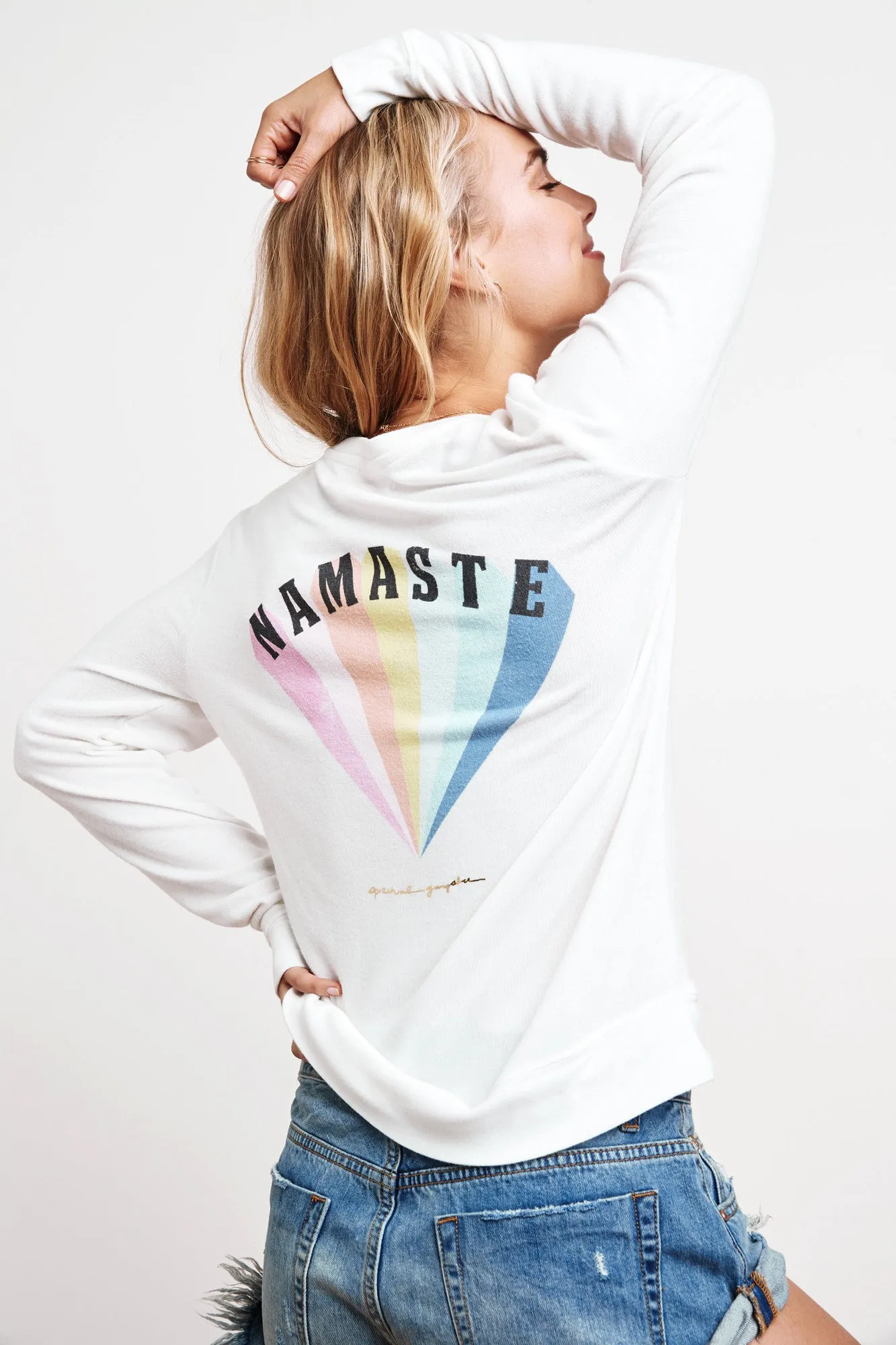 Spiritual Gangster Namaste Rainbow Vneck Pullover