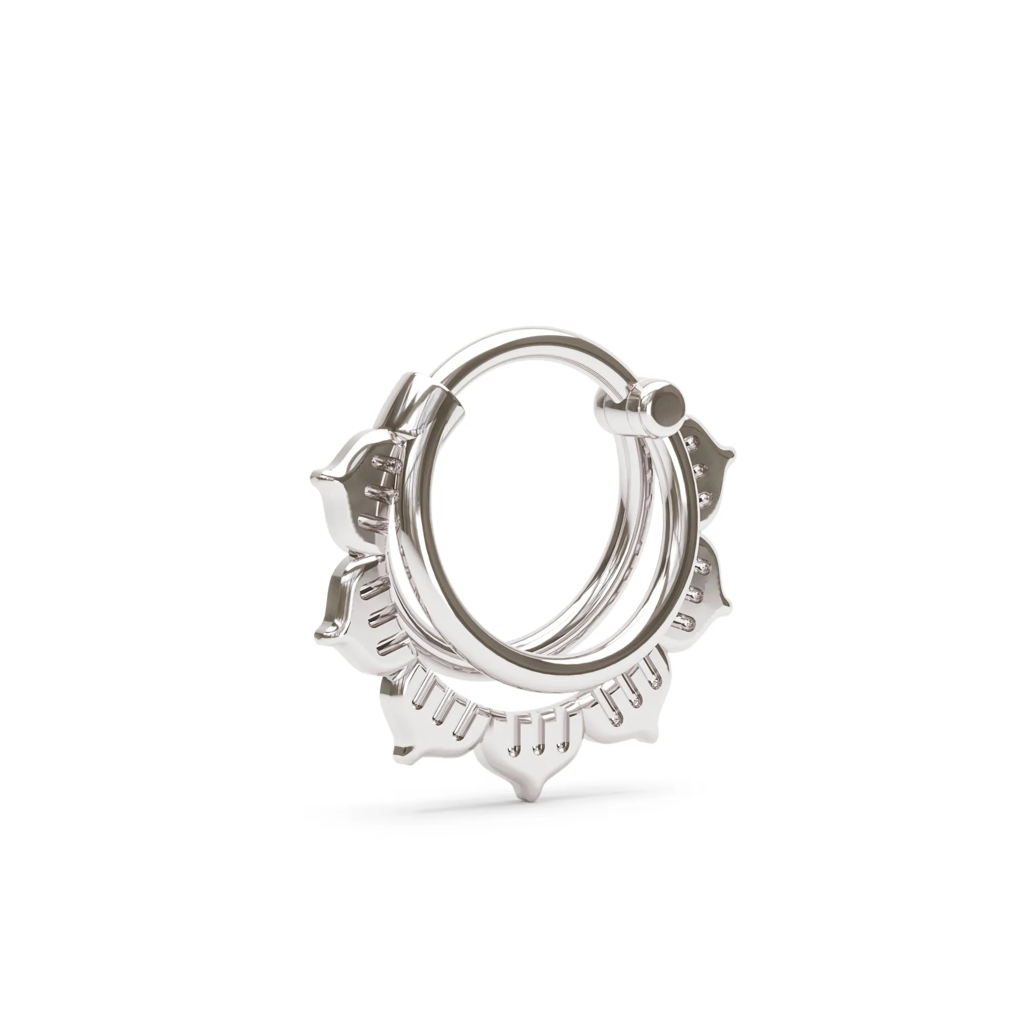 Stacked Lotus Septum Ring