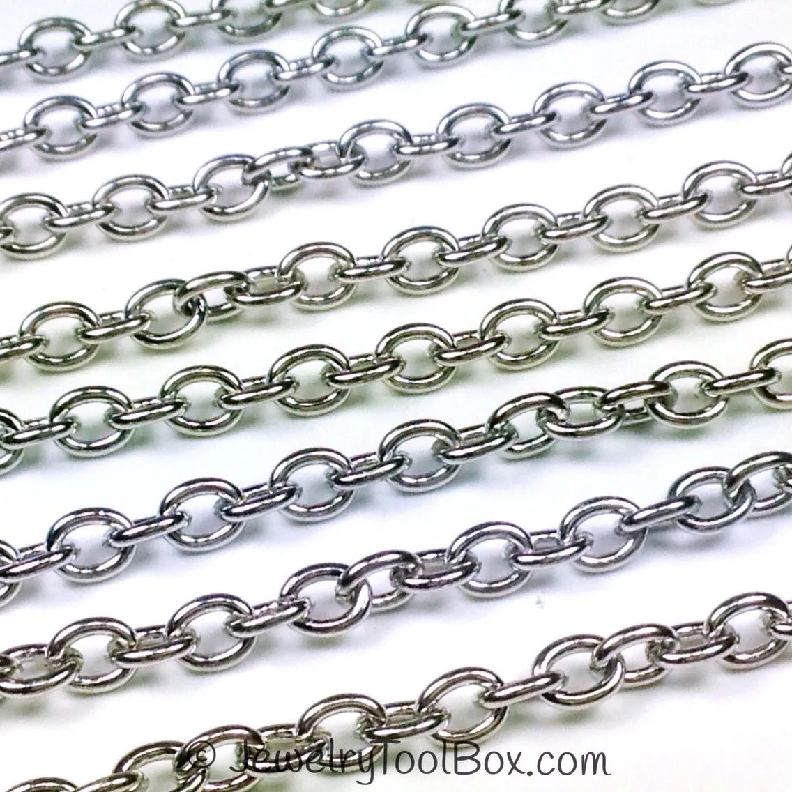 Stainless Steel Jewelry Chain, Hypoallergenic, 304 Stainless, 4x5mm Oval Open Links, Lot Size 50 Meters #1907