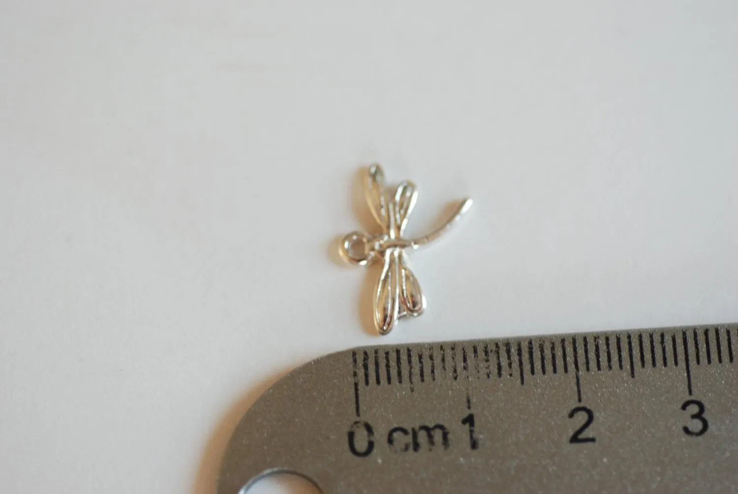 Sterling Silver 17x13mm Dragon Fly Charm, 925 Silver Curved Dragon Fly Charm Pendant, Silver Wing Charm