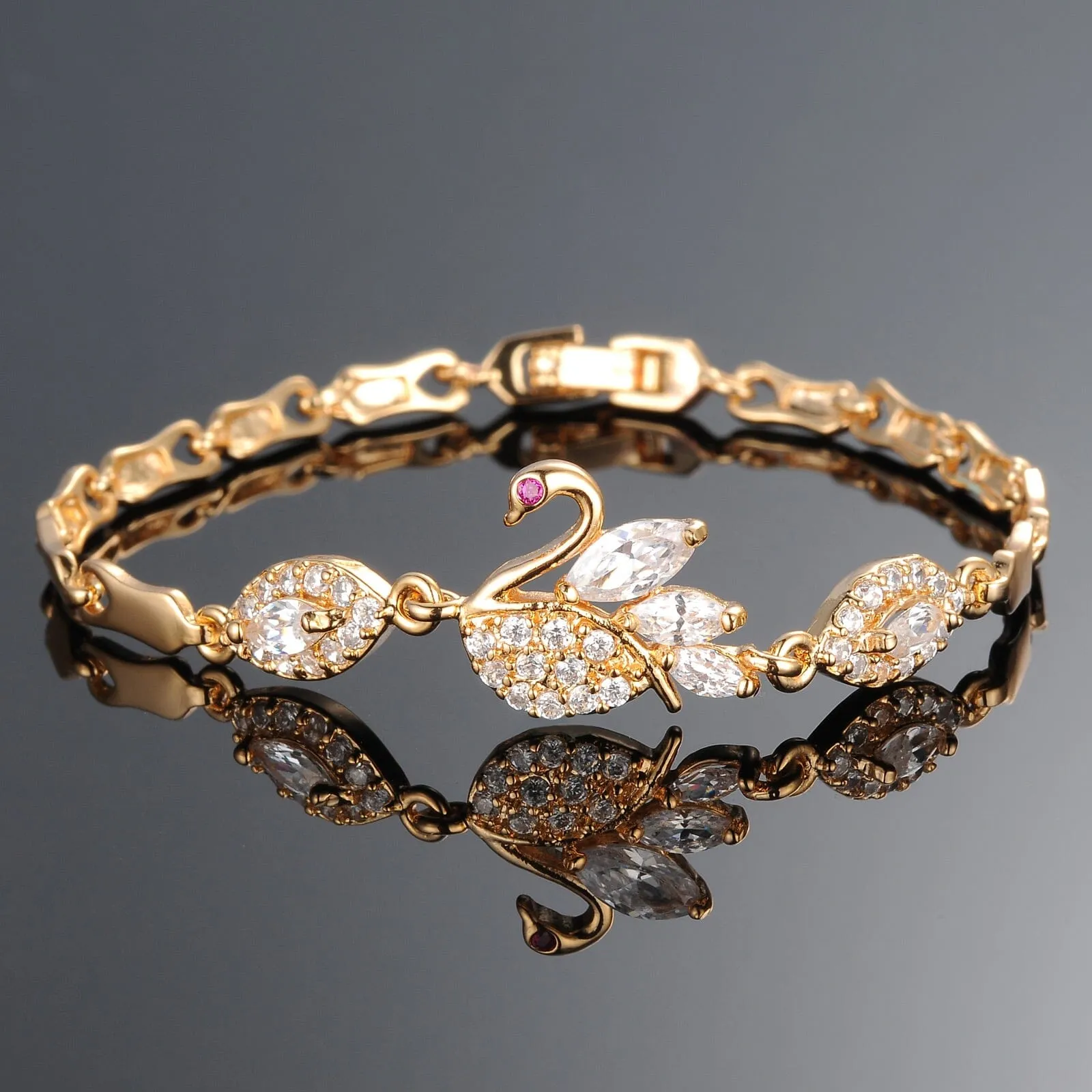 Swan Pave Crystal Bracelet