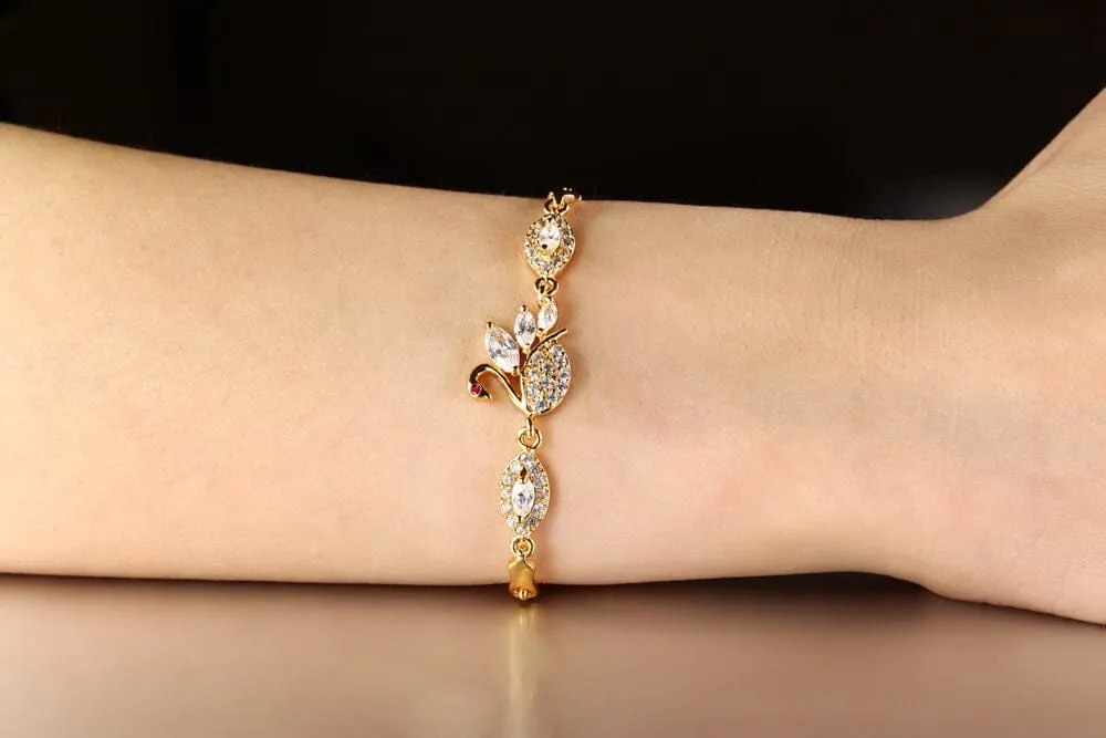 Swan Pave Crystal Bracelet