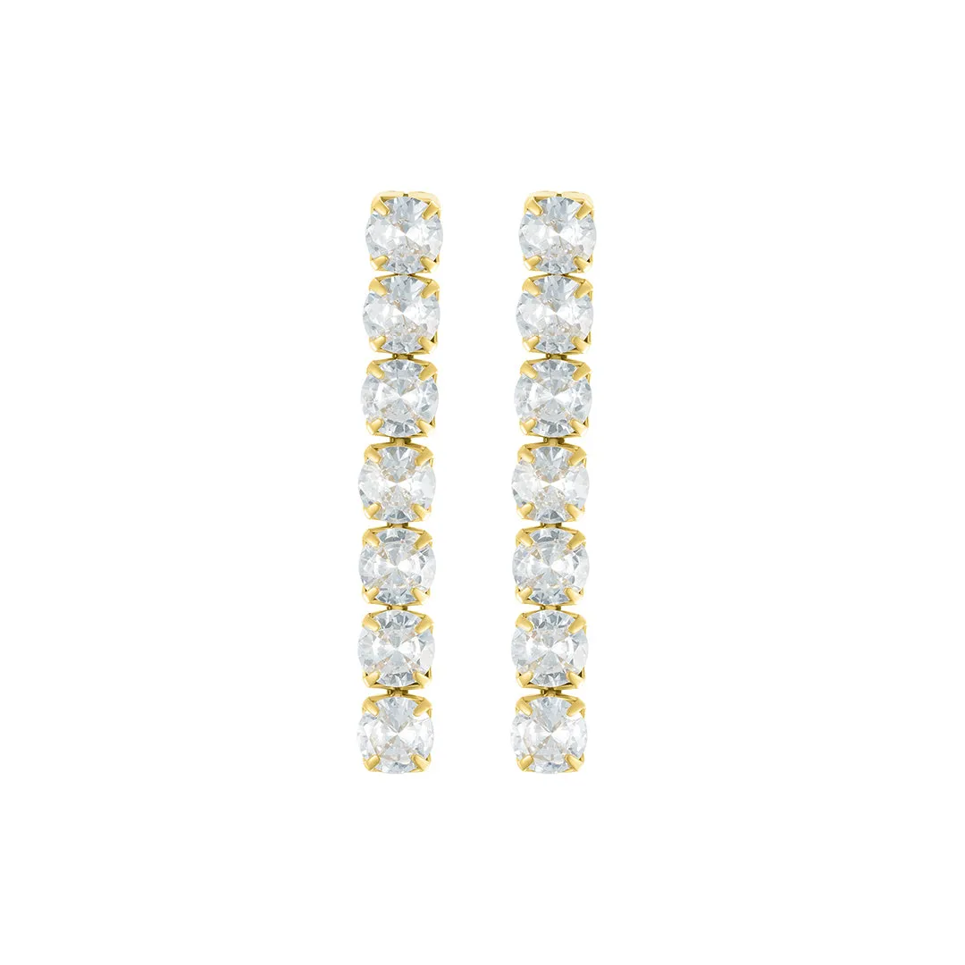 Tennis Drop Earrings gold