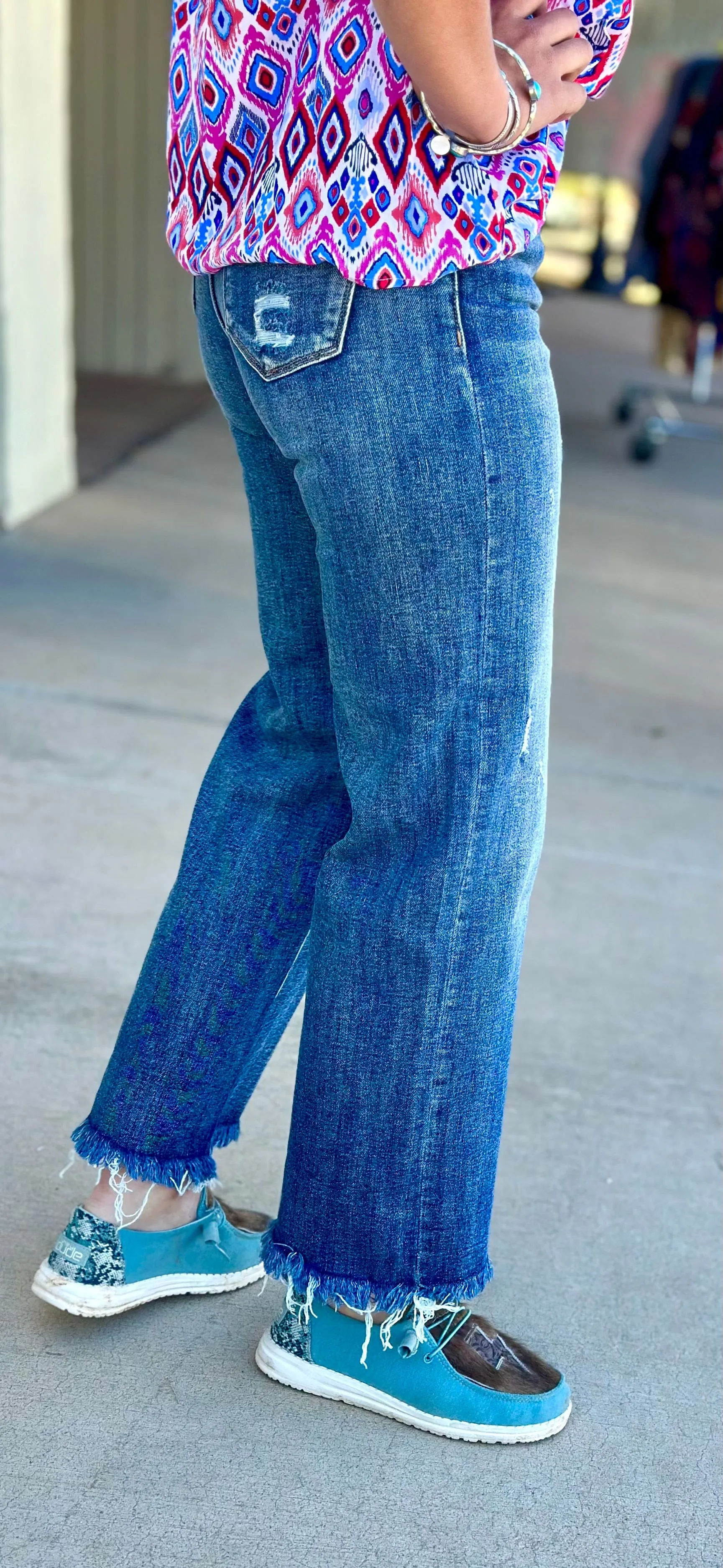 The Risen Straight Leg Ankle Crop Denim