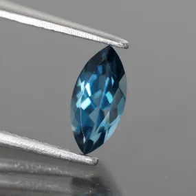 Topaz, teal blue, marquise cut VVS 8x4mm 0.70ct