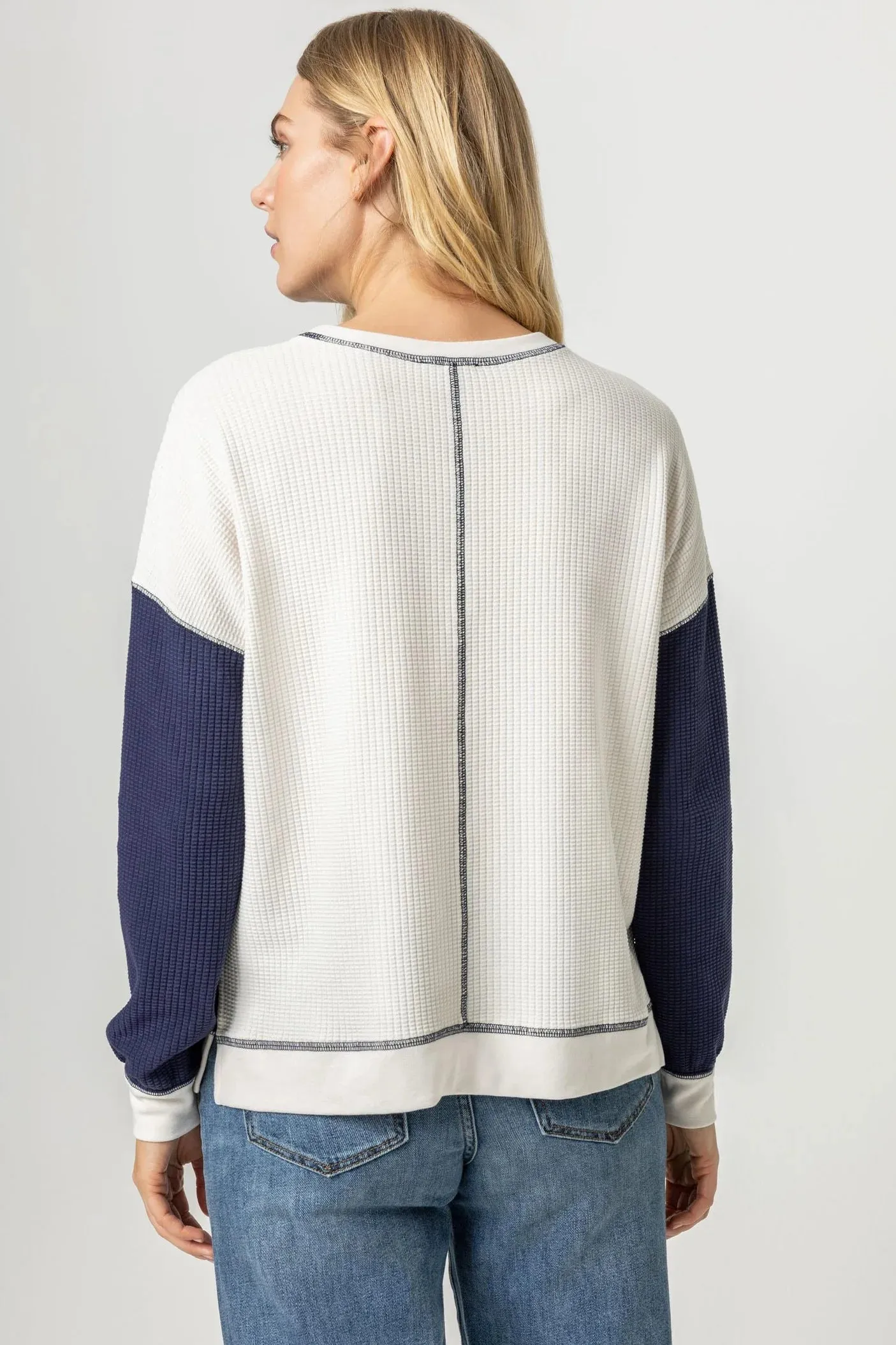 TWO-TONED WAFFLE SWEATSHIRT - LILLA P