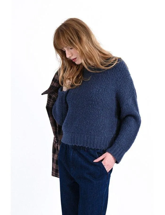 Ultra-Cozy Blue Chunky Knit Sweater