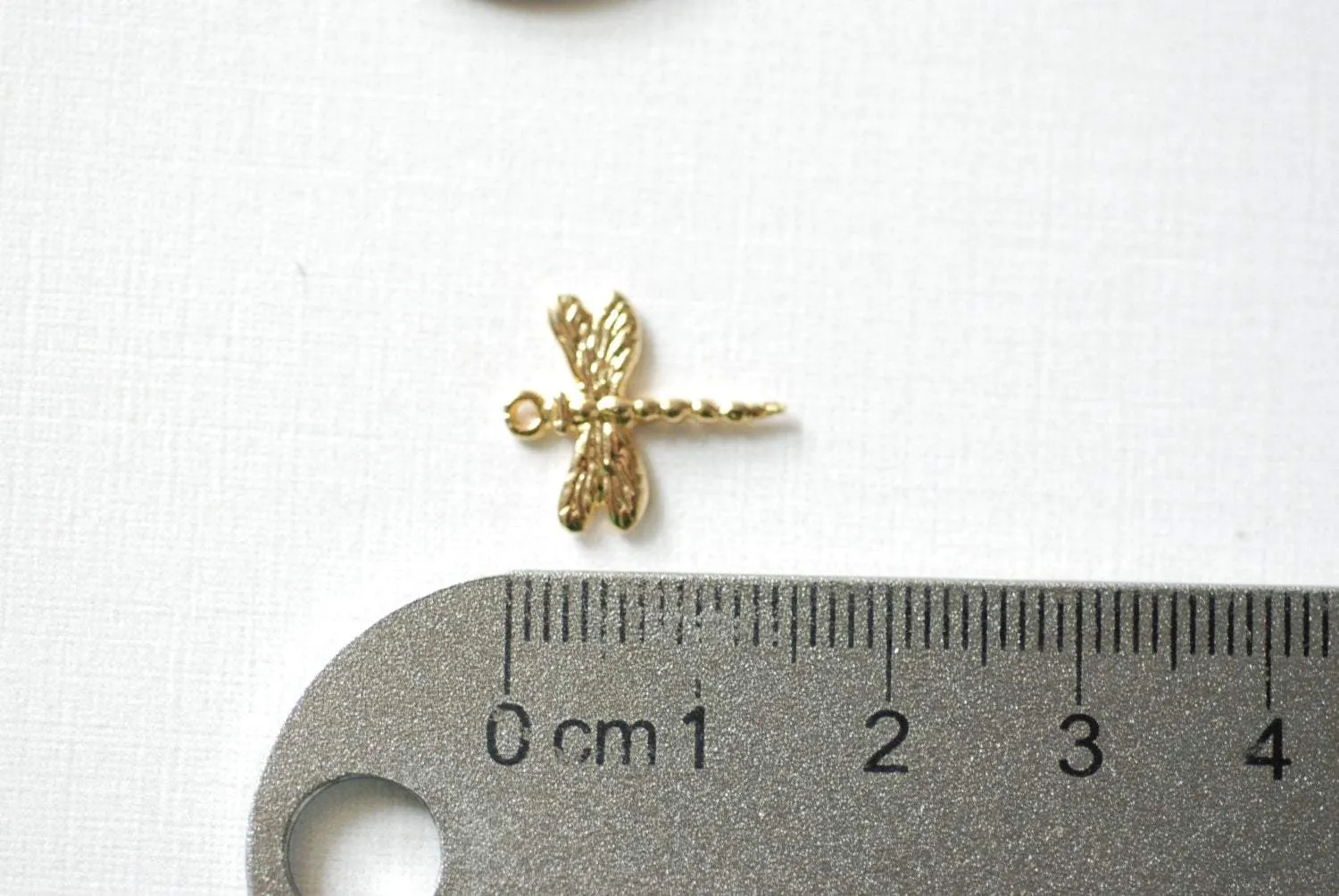 Vermeil Gold Dragonfly Charm- 18k gold plated over Sterling Silver Dragonfly, Dragon Fly Charm, Gold Insect Charm