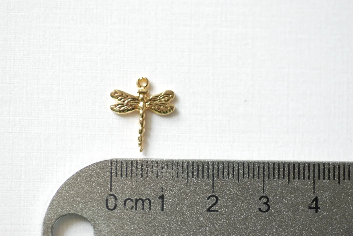 Vermeil Gold Dragonfly Charm- 18k gold plated over Sterling Silver Dragonfly, Dragon Fly Charm, Gold Insect Charm